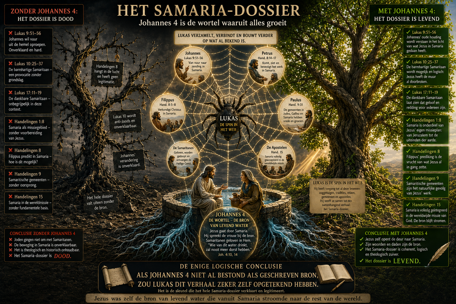 Infographic: Het Samaria-dossier: Johannes 4 is de wortel waaruit alles groeit — categorie Evangeliën