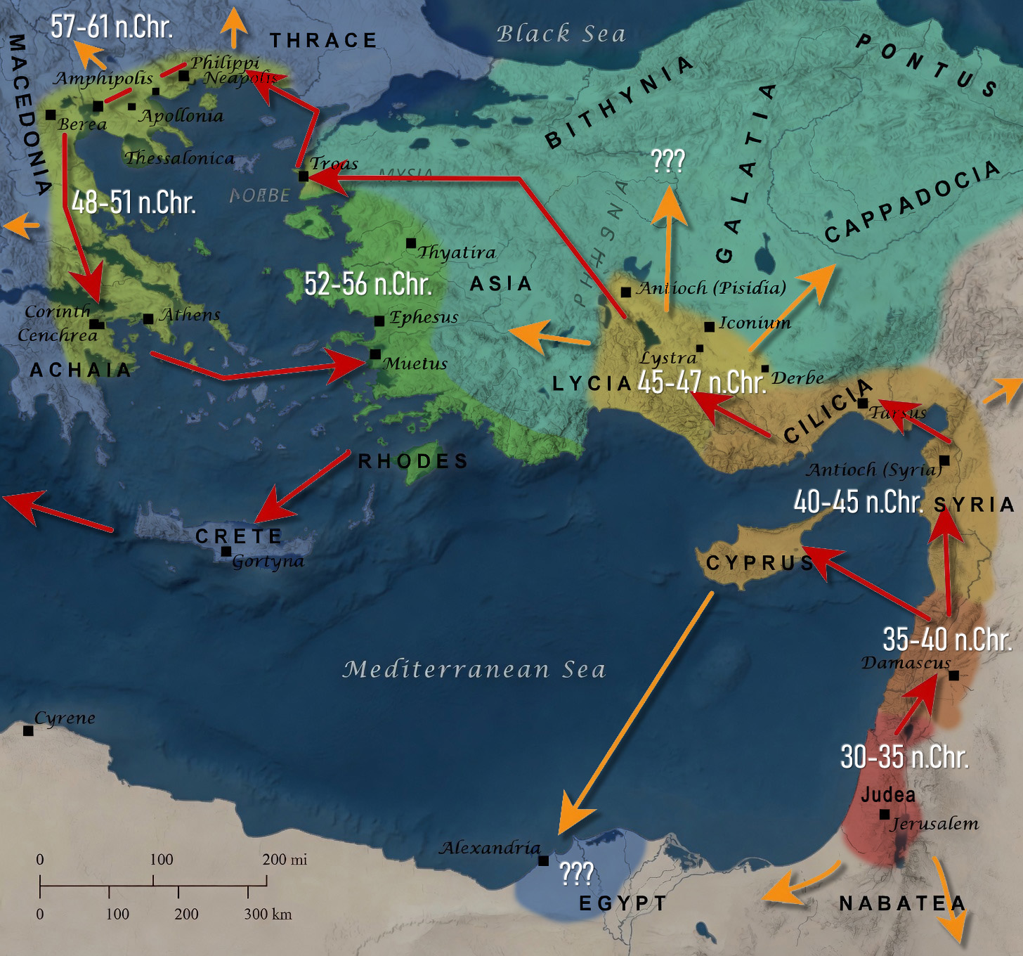 Infographic: Paulus' Reizen en de Vroege Verspreiding van het Christendom — categorie Paulus & brieven
